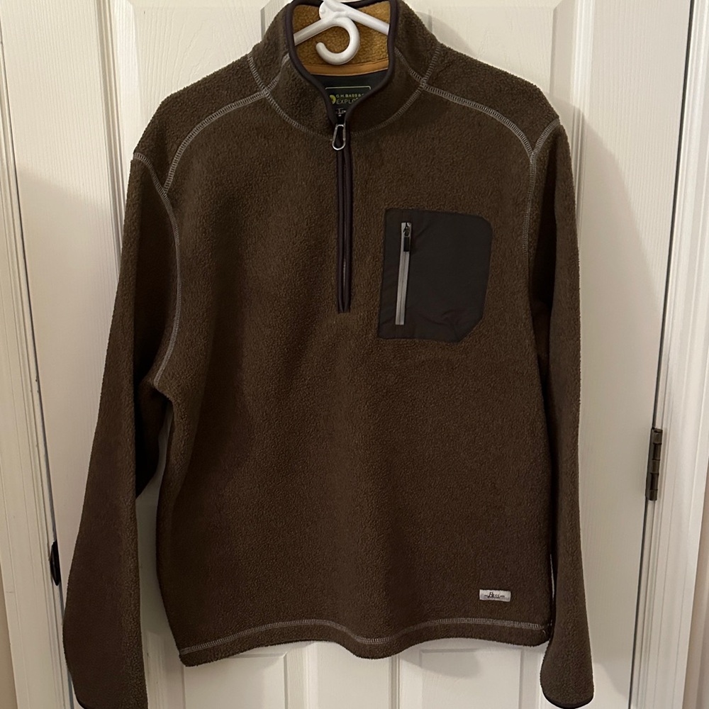 G.H. Bass & Co. Men's Brown Zip-Up Sweater Fleece